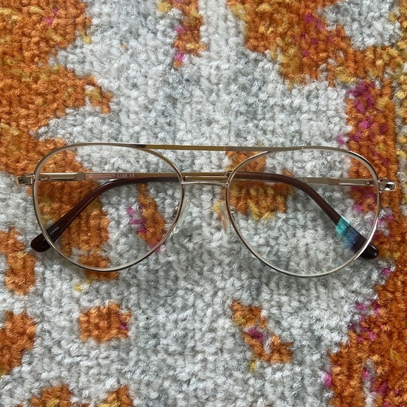 Gold Metal Aviator Eyeglasses - Picture 2 of 7